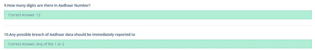 Paytm BC Aadhaar Training Exam Question and Correct Answer